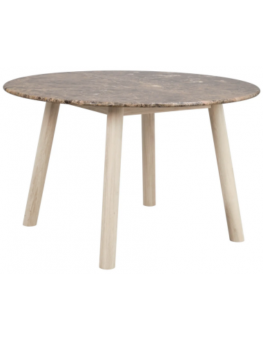 Hvid Rowico Taransay Rundt Egetræ Marmor Ø125 White Wash Brun Marmor Rowico Home Spisebord