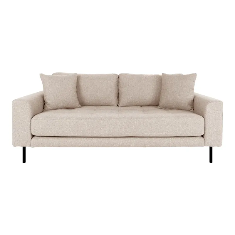 Beige Med Puder Sorte Stål Ben Hn1025 1301438 Homeshop Sofa - 5713917021598
