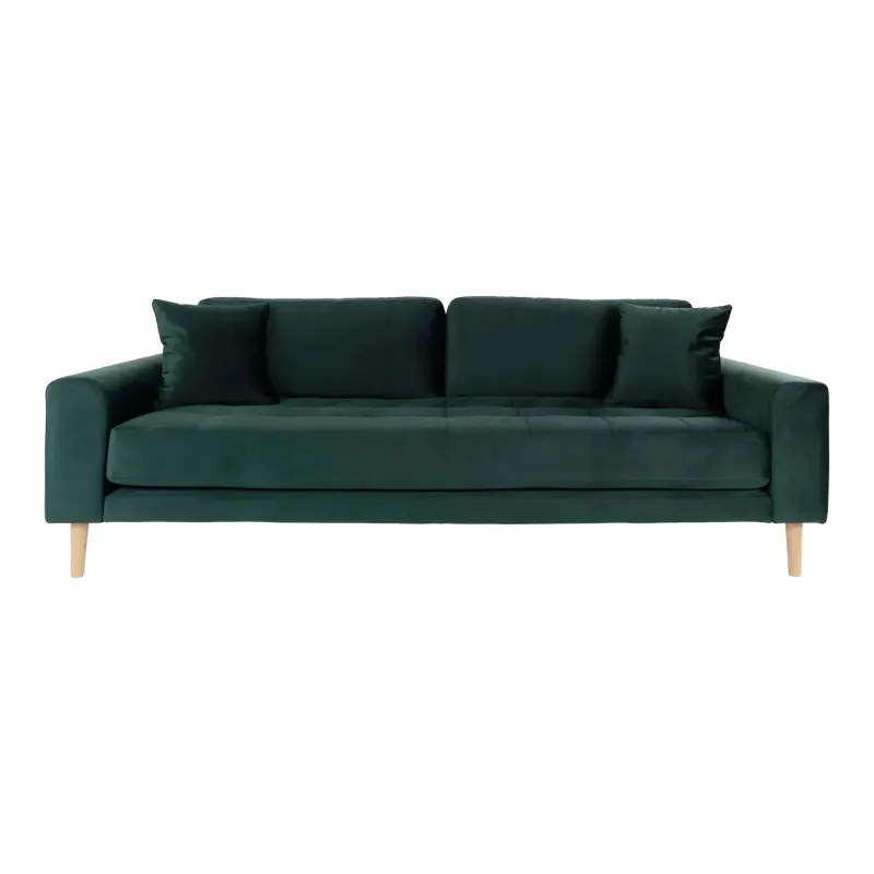 Grøn Mørke T Velour Med Puder Hn1006 1301445 Homeshop Sofa - 5713917010127