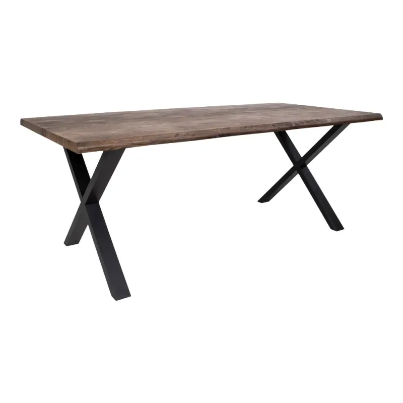 Smoked Olieret Med Bølget Kant Forberedt Tillægsplader 200x95xh75cm 2201460 Homeshop Spisebord - 5713917002481