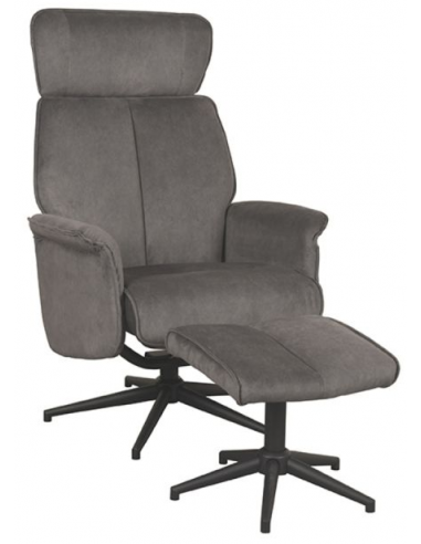Verdal Rotrbar Med Skammel Metal Polyester H109 Sort Antracit Label51 Lænestol