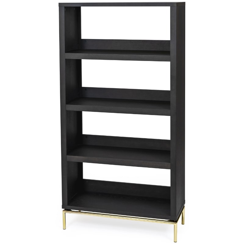 Sort Pimlico Egefiner Messing 90x36x176 Woodman Reol - 4744448017546