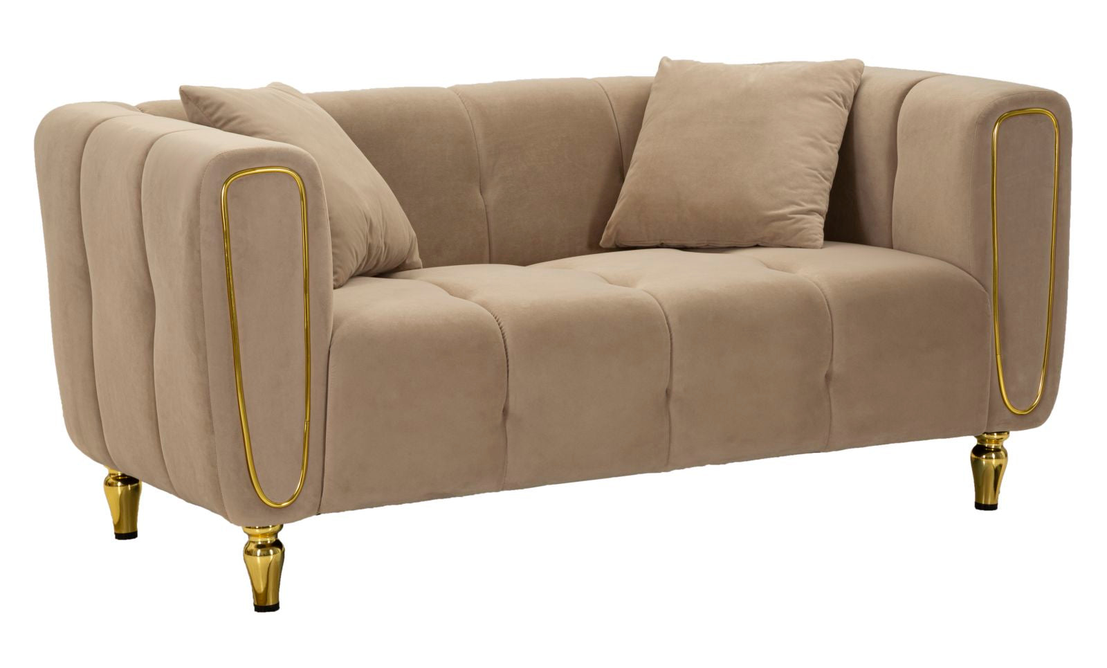 Glam Personers Med Gyldne Ben 155x81x71 Mauro Ferretti Sofa - 8024609373947