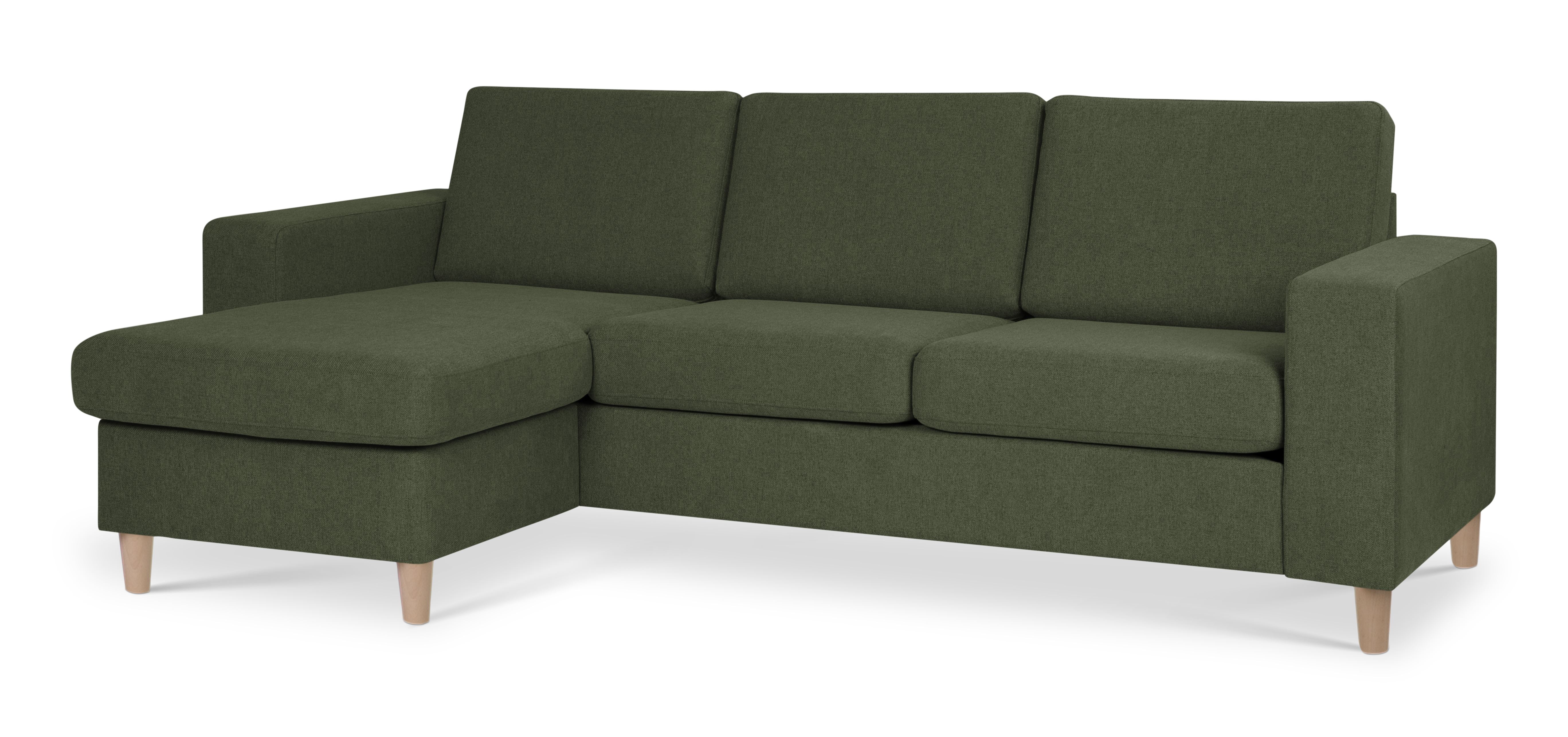 Grøn Pan Set Med Chaiselong Vinter Mos Polyester Stof Natur Træ Lexpo Living Sofa - 5715249010547