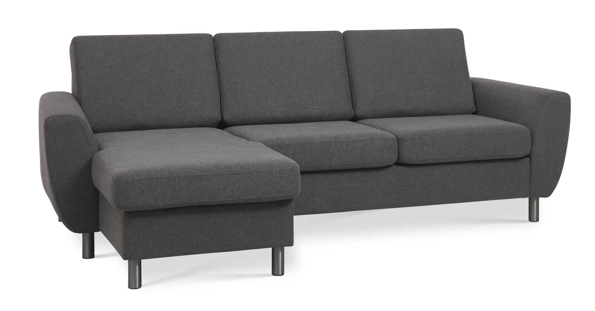 Wendy Set Chaiselong Antracitgrå Polyester Stof Børstet Aluminium Lexpo Living Sofa - 5715249012732