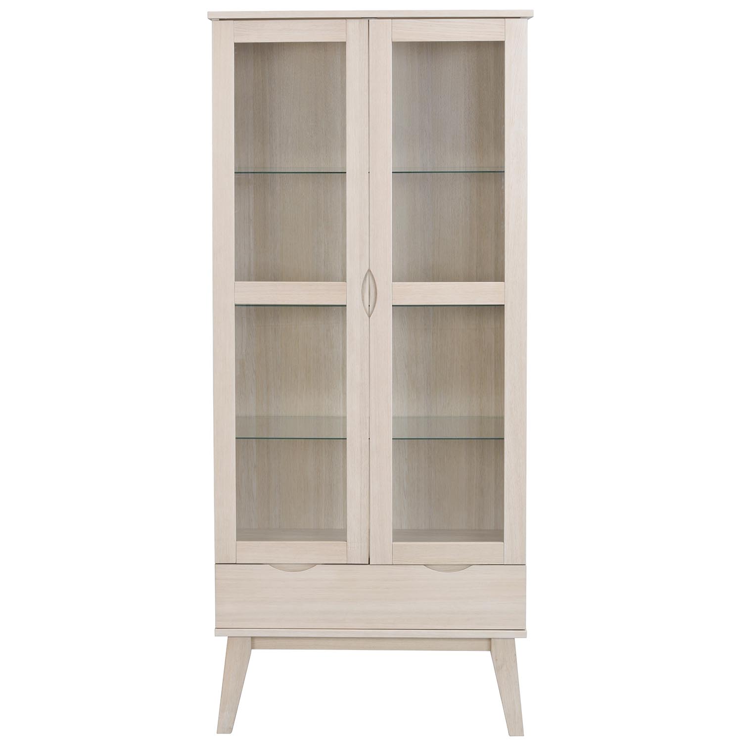 Hvid Rowico Filippa Låger Skuffe Glas Pigmenteret Egetræ Rowico Home Vitrineskab - 7340126547991