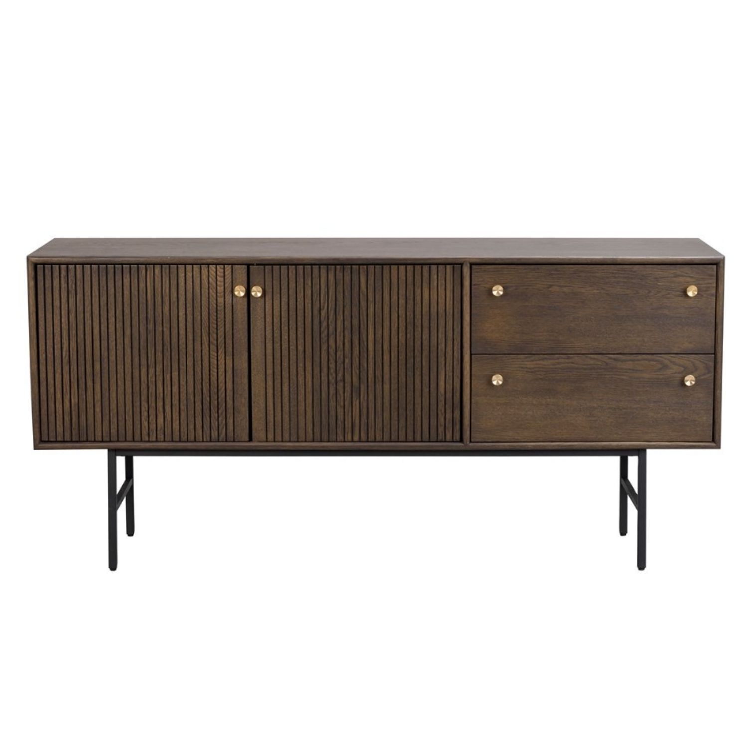 Sort Rowico Clearbrook Låger Skuffer Brun Træ Metal 160x75 Rowico Home Skænk - 7340126545034