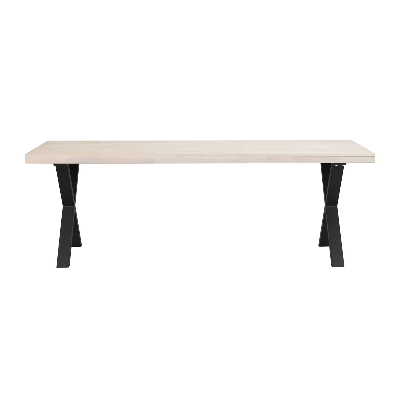 Hvid Rowico Brooklyn Rektangulær Udtræk Pigmenteret Ben Sort Metal 220x95 Rowico Home Spisebord - 7340126545553