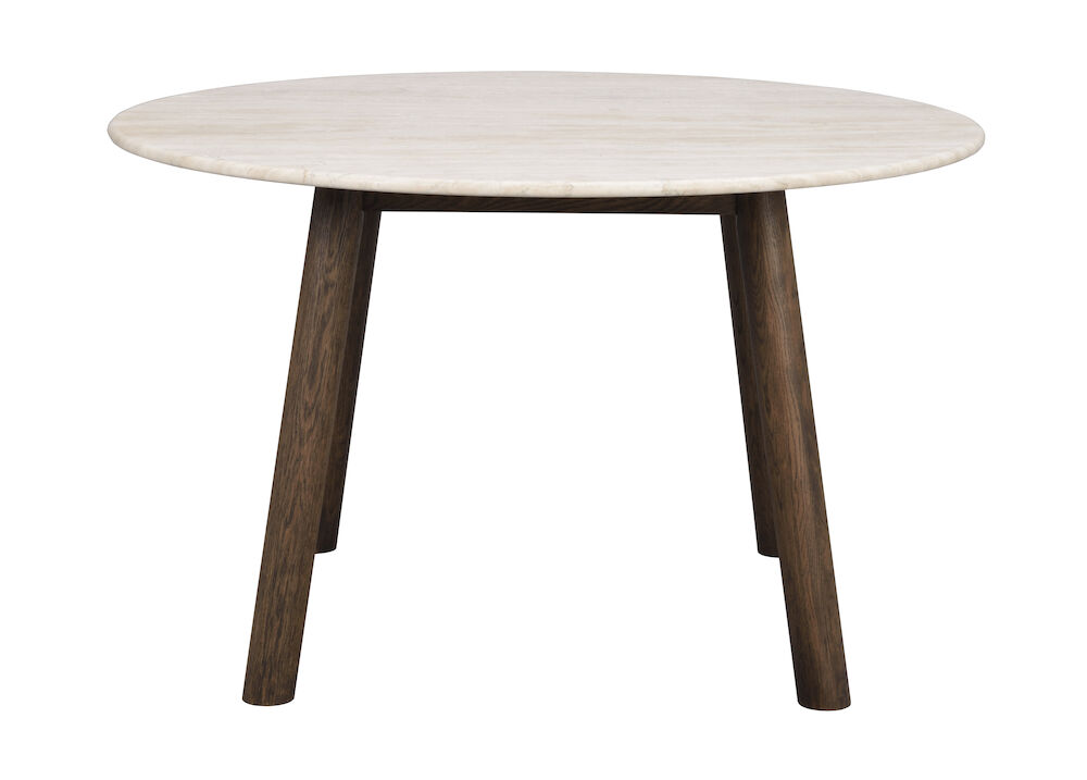 Beige Rowico Taransay Rund Travertin Brun Ø125 Rowico Home Spisebord - 7340126555828