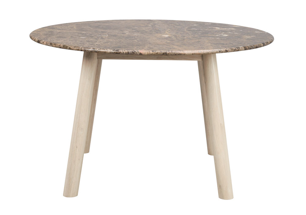 Hvid Rowico Taransay Rund Brun Marmor Vasket Ø125 Rowico Home Spisebord - 7340126557204