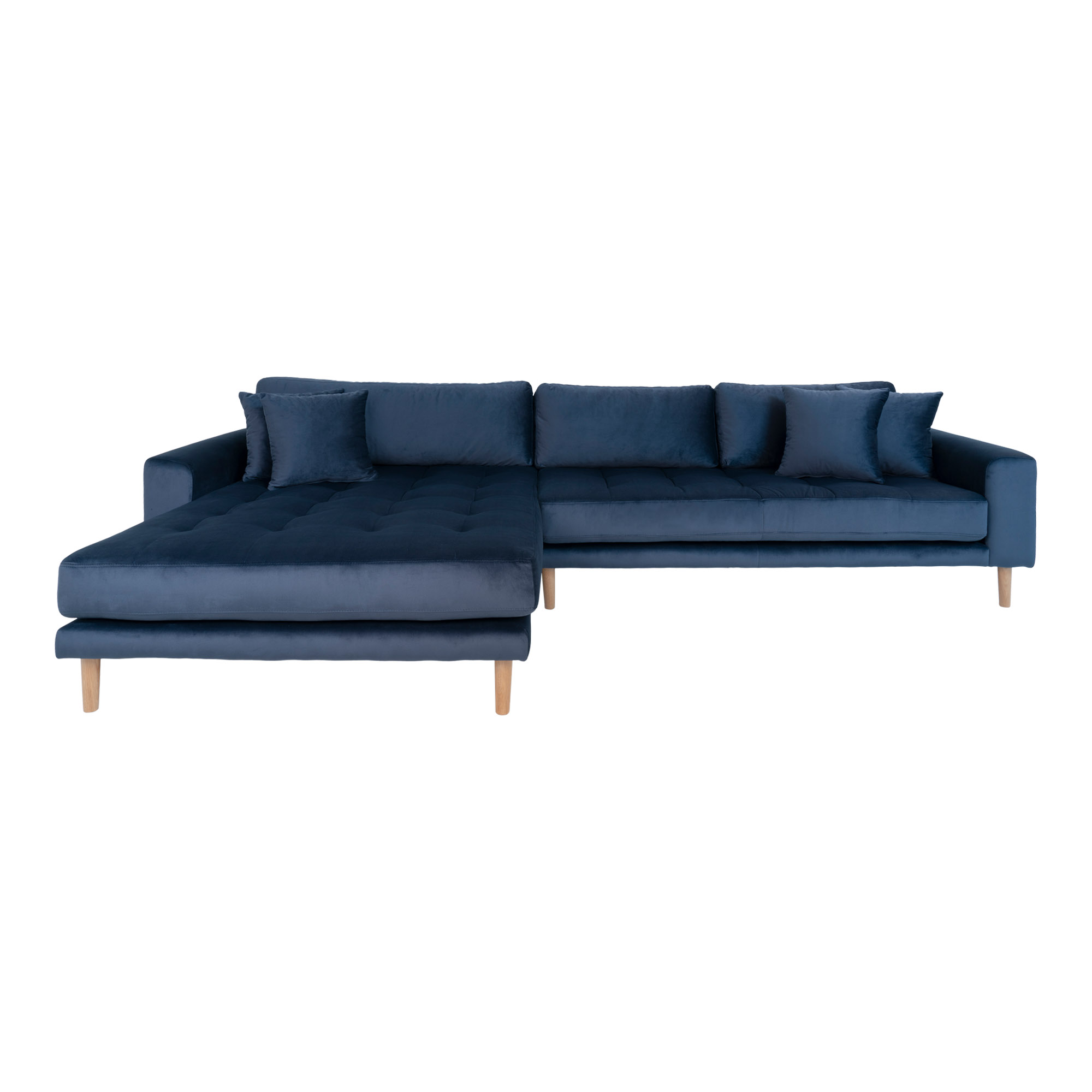 Blå Lido Venstrevendt Chaiselong Mørke T Velour House Nordic Sofa - 5713917006649