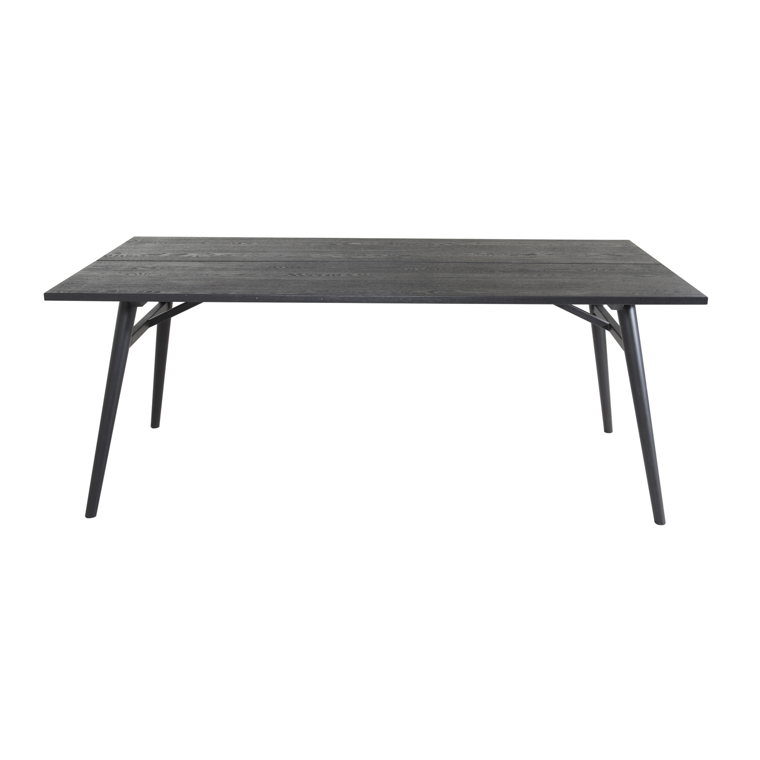 Sort Sleek Udtræk Egetræsfiner Metal 190x95 Venture Design Spisebord - 7350107088764