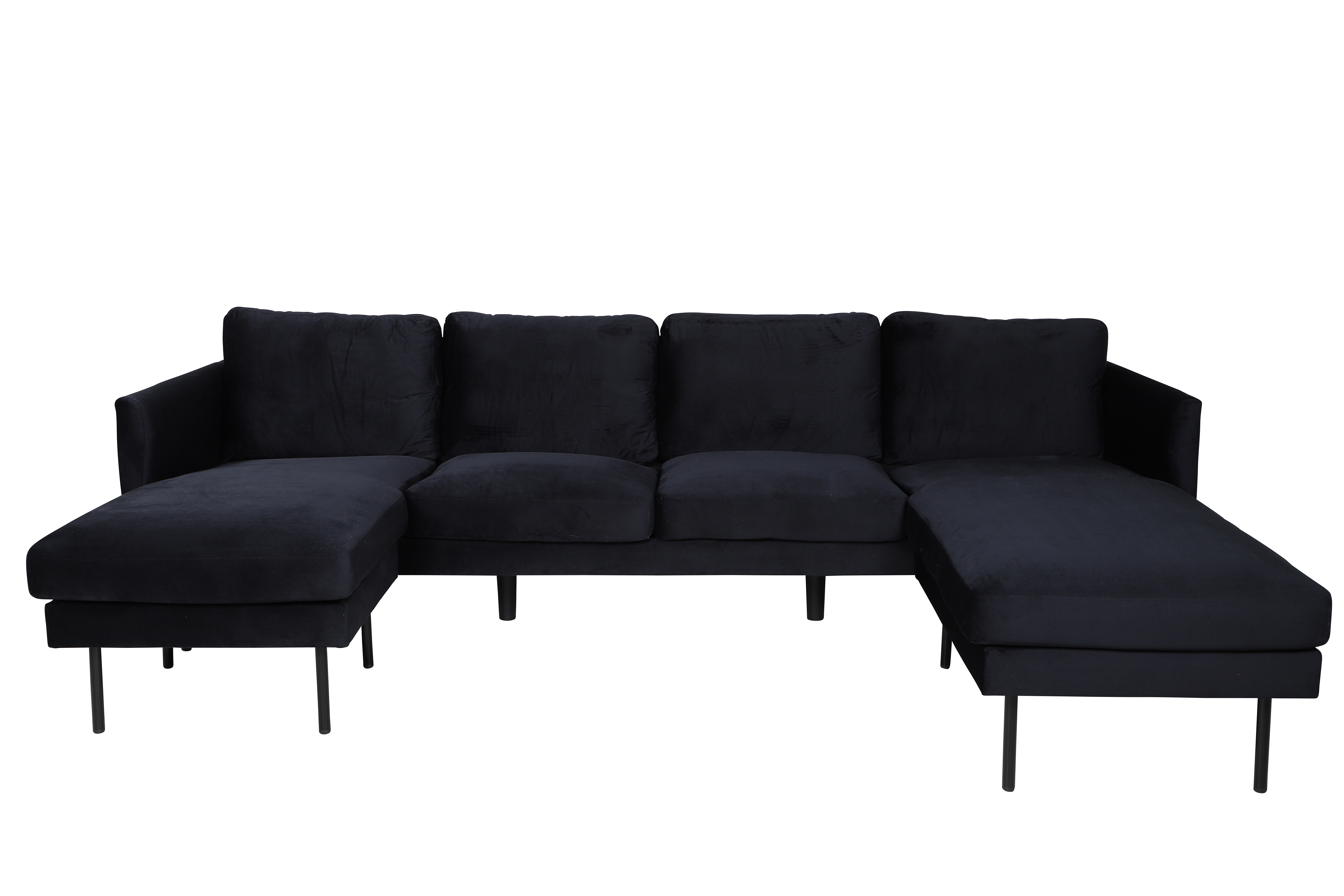 Sort Zoom Fløjl Stål Venture Design Sofa - 7350118417942