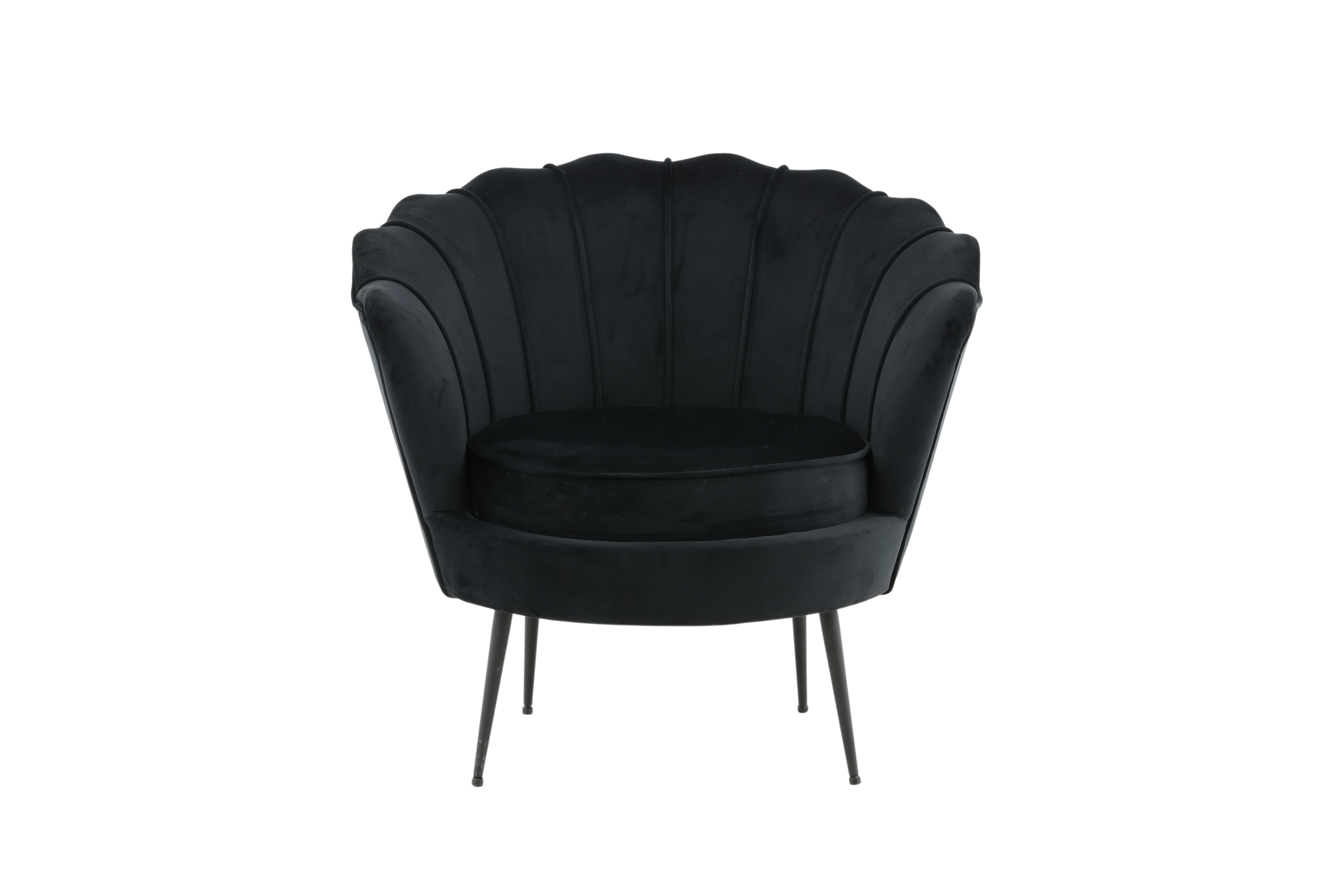 Sort Calais Fløjl Stål Venture Design Lænestol - 7350118418116