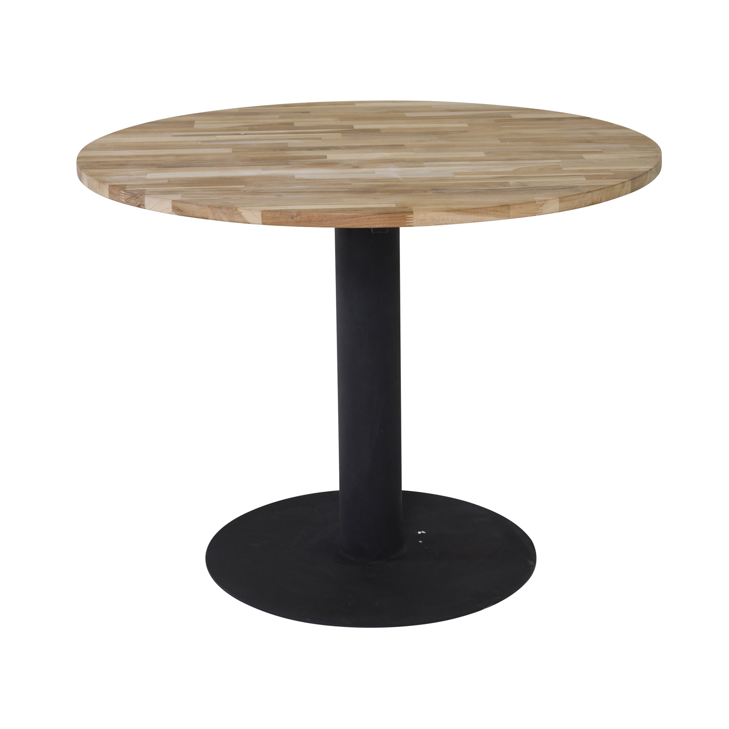 Sort Cirebon Natur Teaktræ Metal Ø100 Venture Design Spisebord - 7350107087064