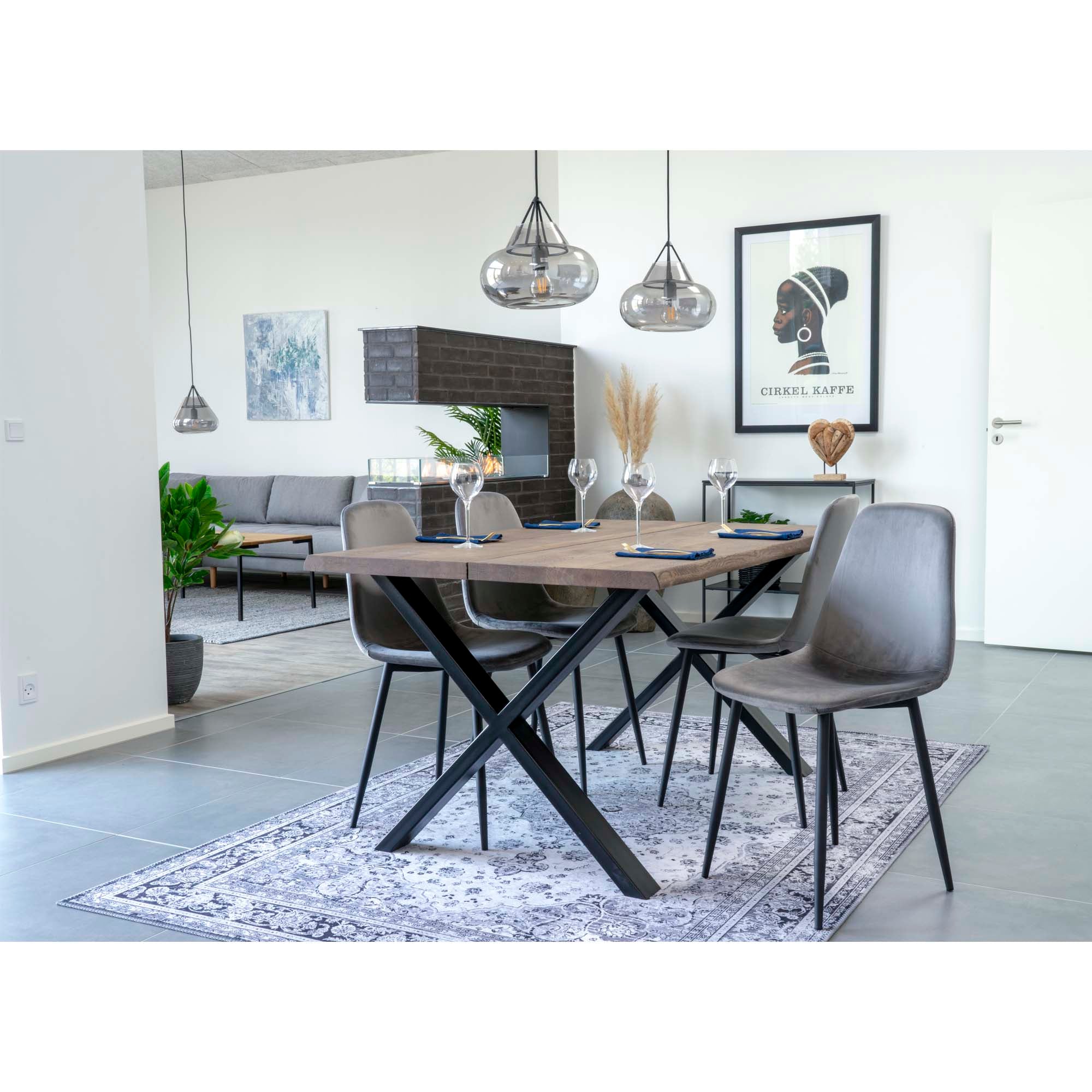 Toulon Olieret Røget Med Bølget Kant 140x95xh76x4 House Nordic Spisebord - 5713917004935