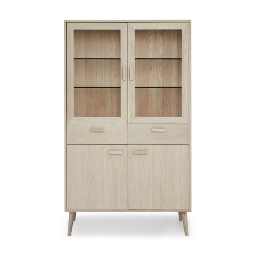 Porto Glas Finer B110 D40 H187cm Furnhouse Vitrineskab