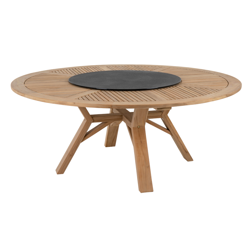 Circus Ø180cm TeaktrÆ Superstone Glas Top Ø80cm Brafab Spisebord