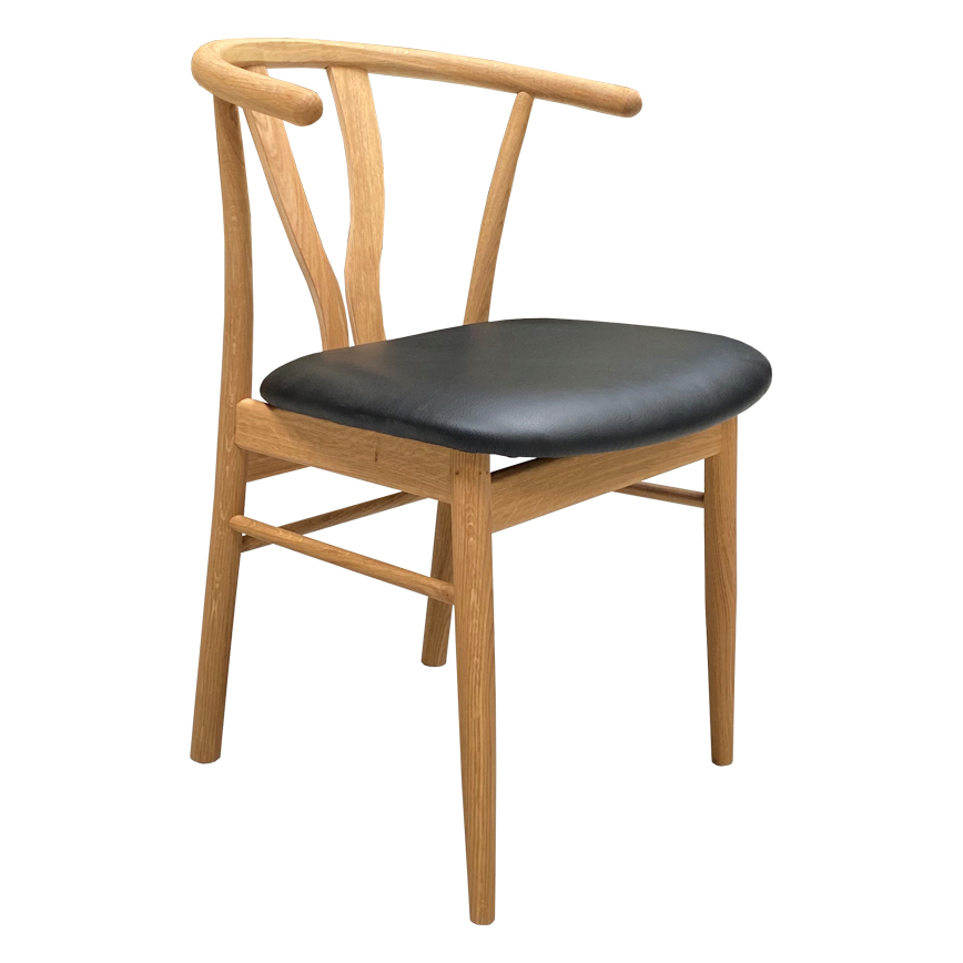 Sort Victor Natur Olie Læder Sæde 13212 Svane Design Spisestol