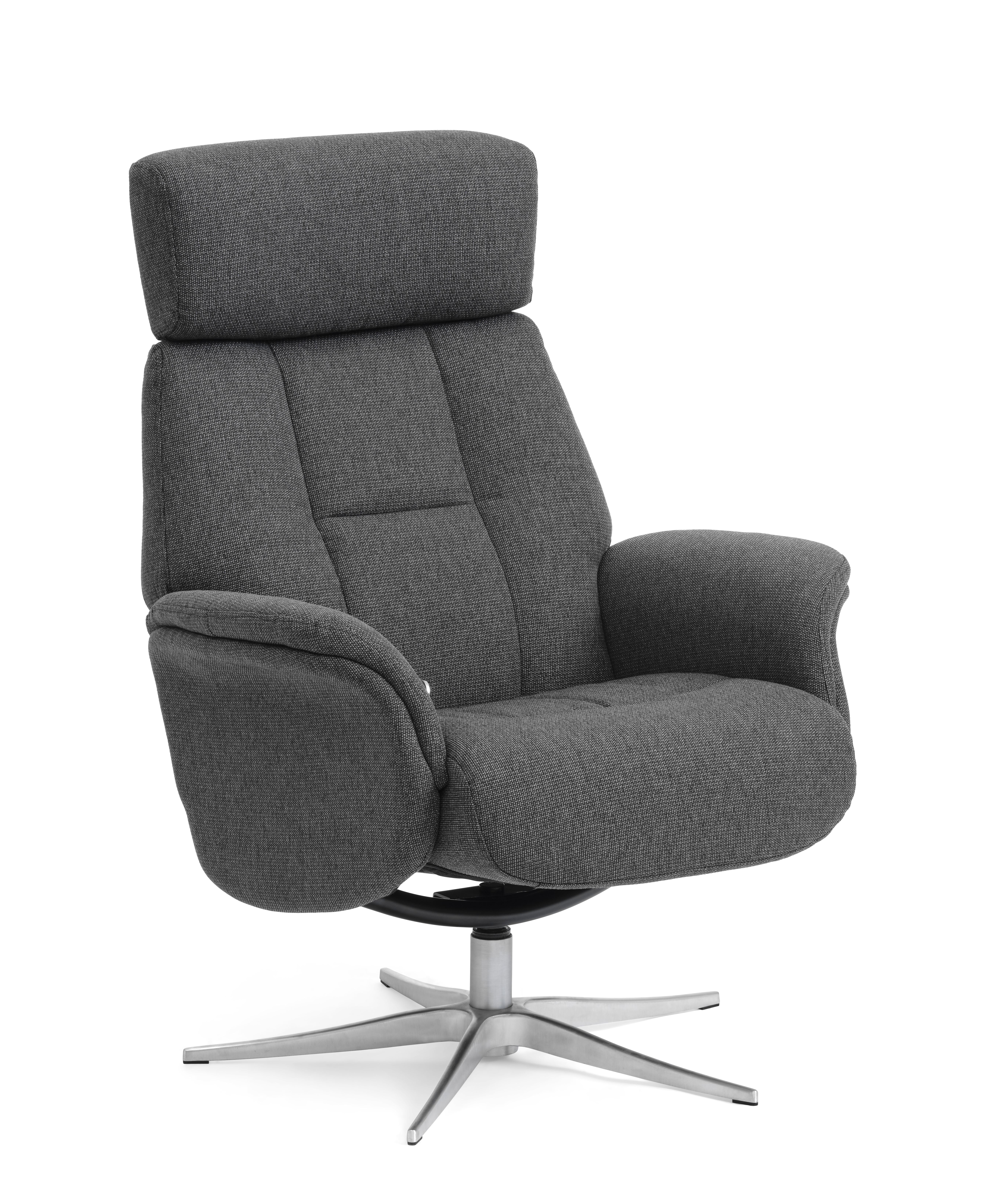 Grå (antracitgr Mars Recliner Antracitgrå Stof Børstet Aluminium Lexpo Living Lænestol - 5715249029969