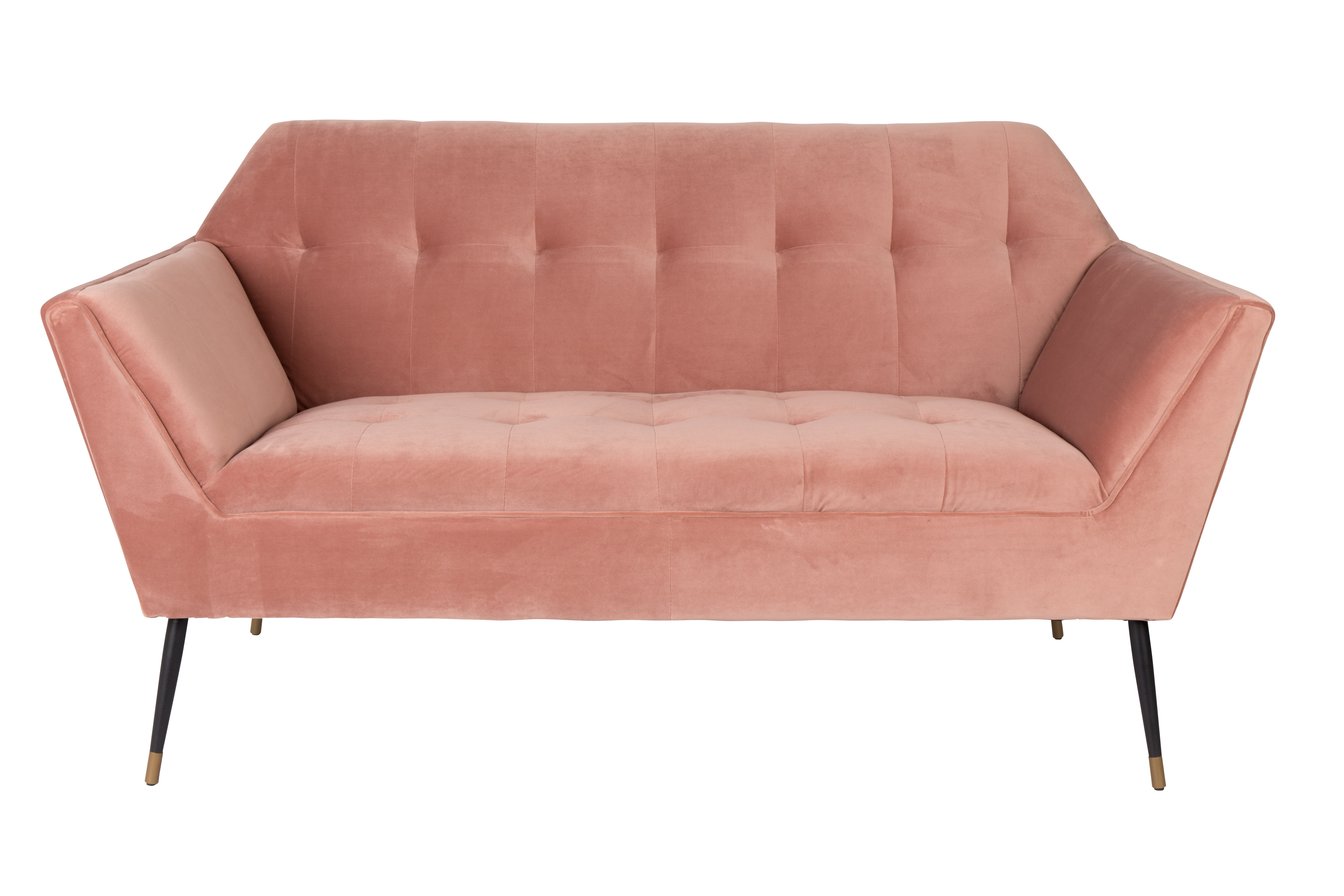 Sort Kate Pers Lyserød Ler Fløjl Stof Jern Dutchbone Sofa - 8718548036949