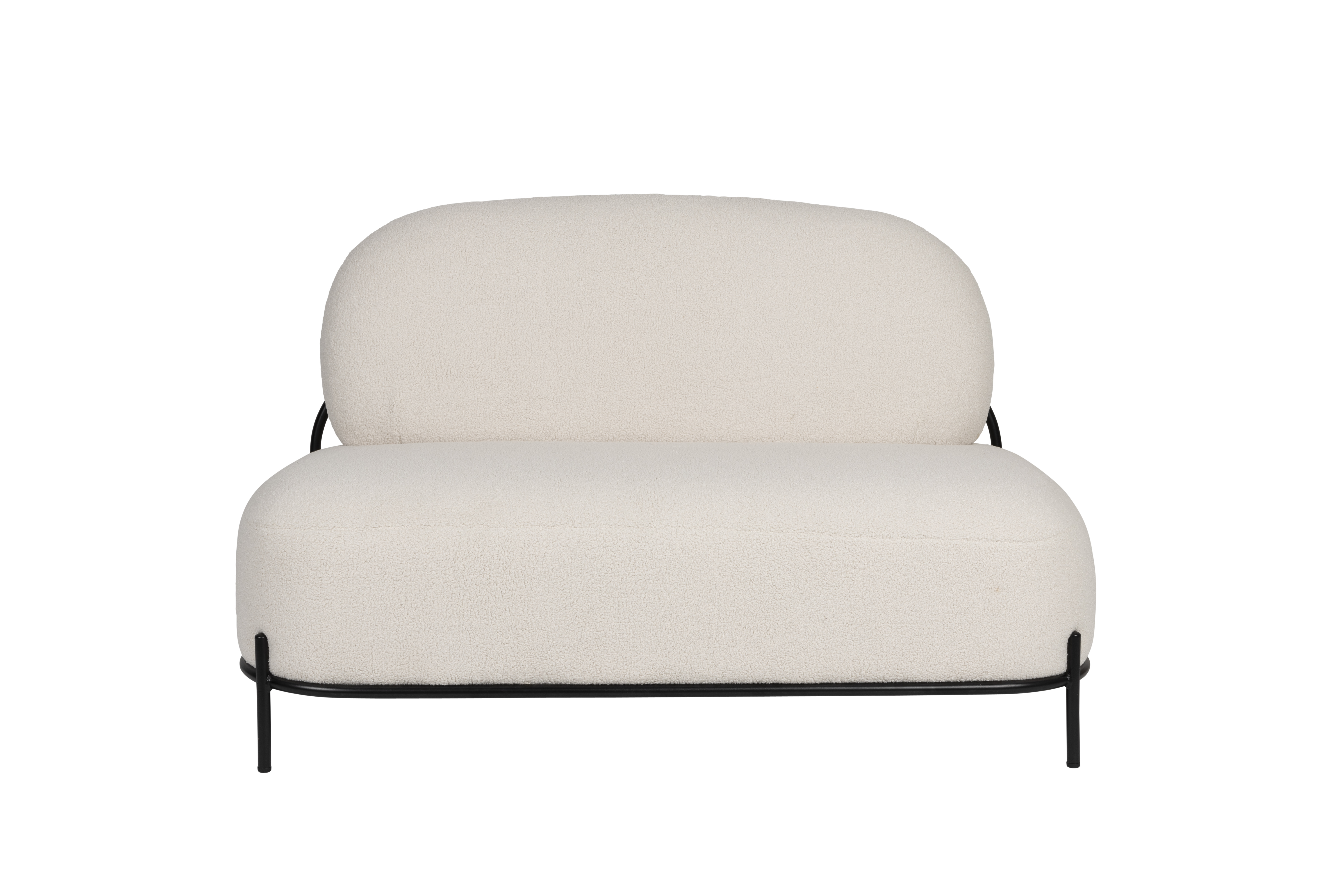 Hvid White Label Living Polly Elfenben Bamsestof Jern Sofa - 8718548065628