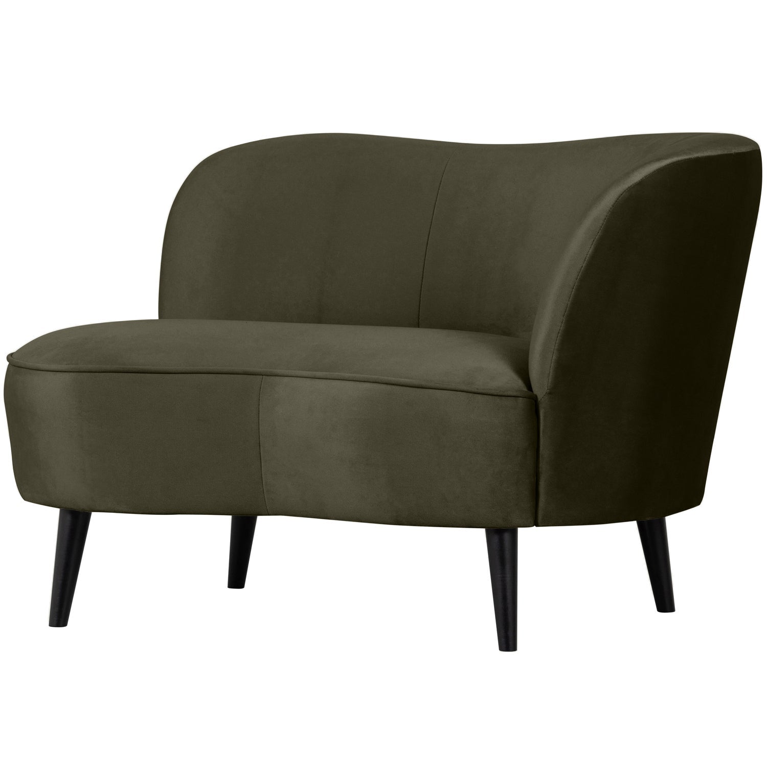 Grøn Sara Lounge Højre Velour Warm Green 71x112x81 Woood Lænestol - 8714713170241
