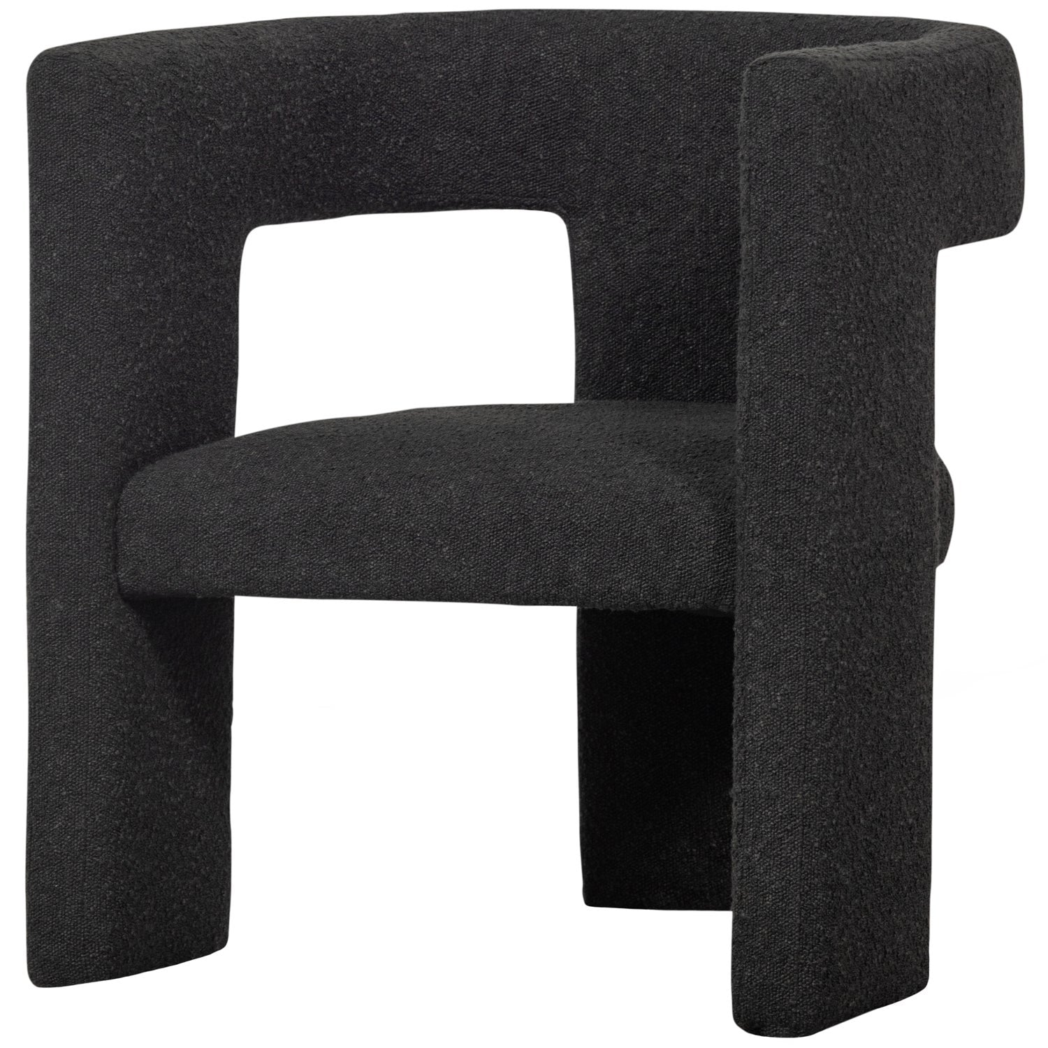 Tiwa Boucle Mørk Grå 71x63x62 Woood Lænestol - 8714713176618