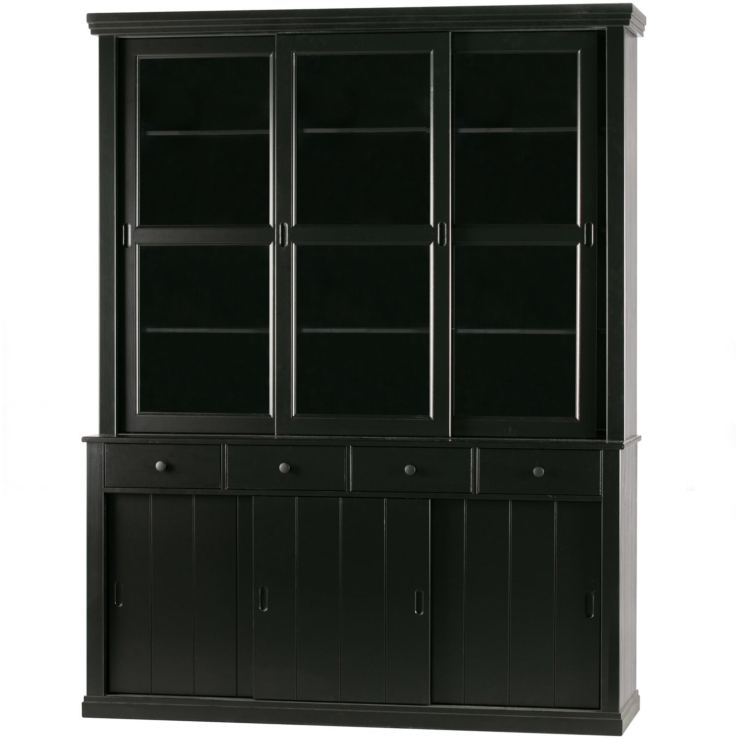 Sort Lagos Stort Fyr Dyb Fsc 214x166x48 Woood Vitrineskab - 8714713119592