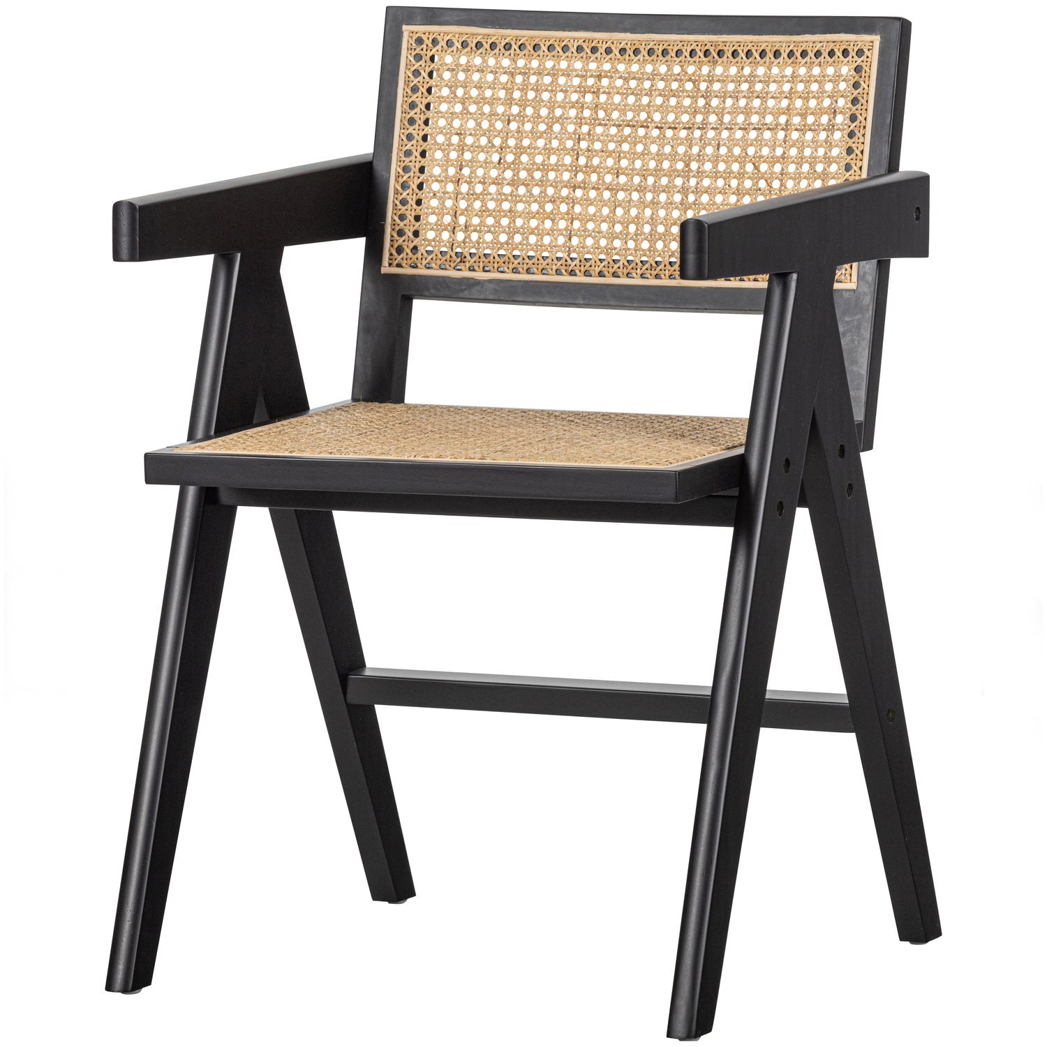 Sort Gunn Rattan Fyr 80x54x54 Woood Spisestol - 8714713160648