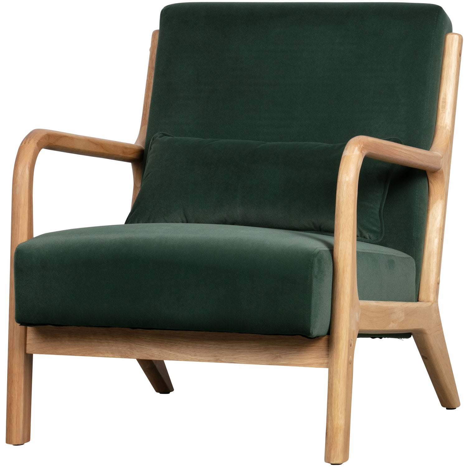 Grøn Mark Velour 75x67x82 Woood Lænestol - 8714713089338