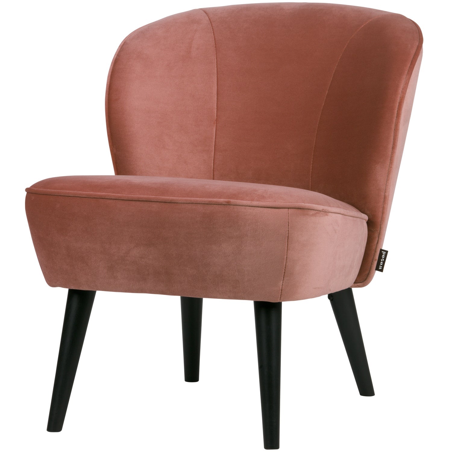 Pink Sara Velour Old 71x59x70 Woood Lænestol - 8714713085903