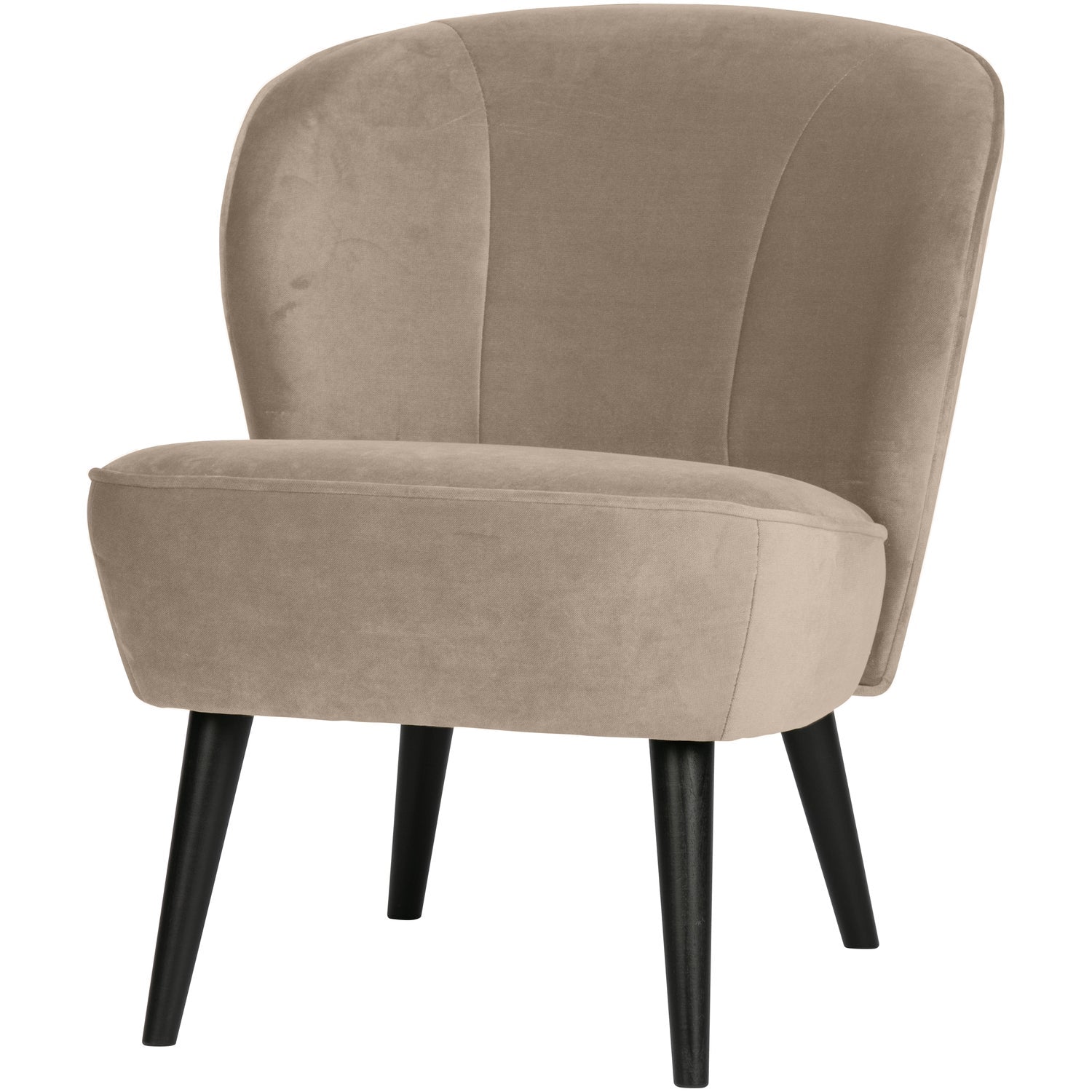 Sara Velour Khaki 71x59x70 Woood Lænestol - 8714713170142