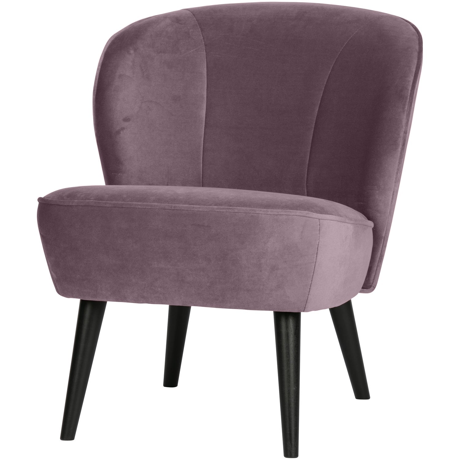 Sara Velour Warm Lilac 71x59x70 Woood Lænestol - 8714713170104