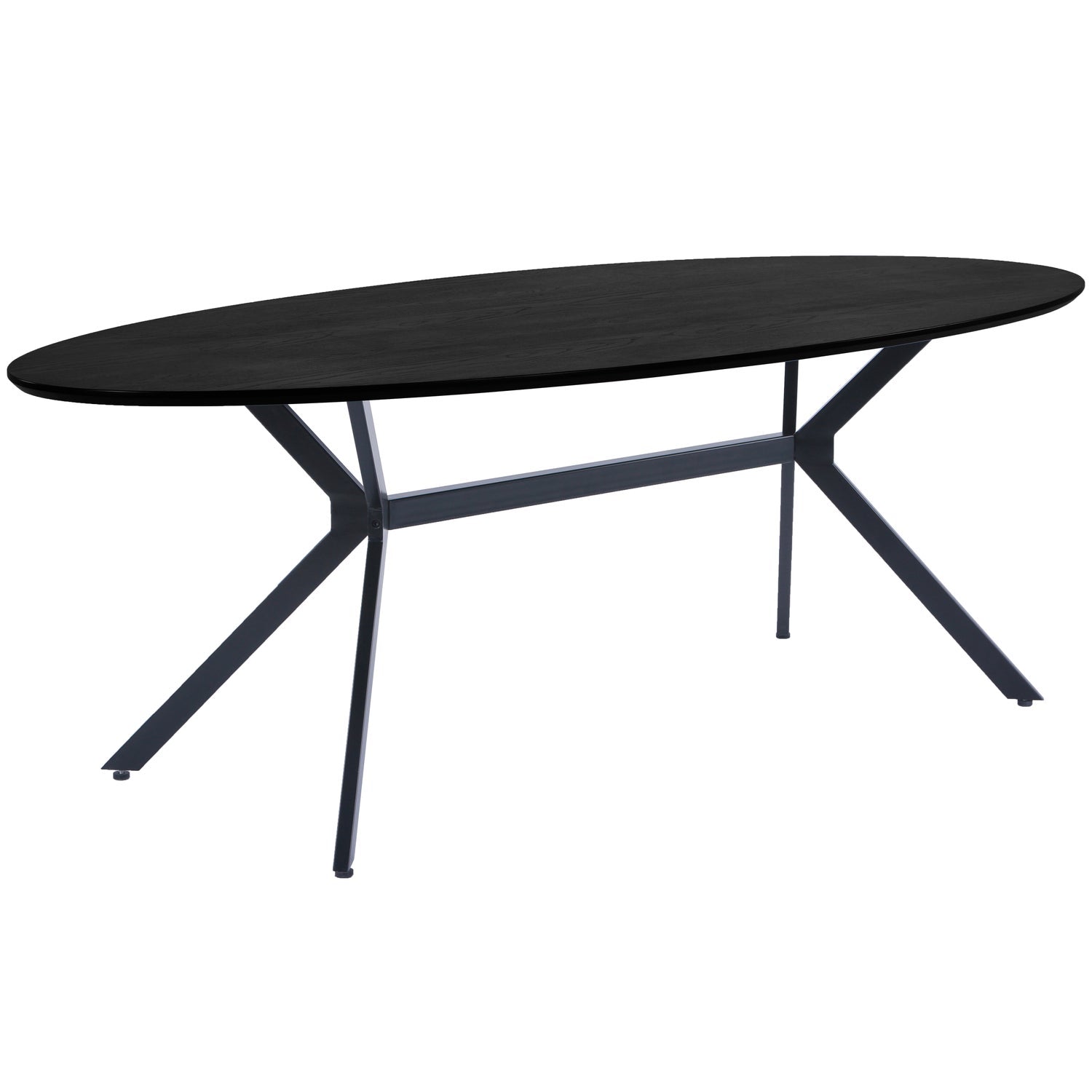Sort Bruno Ovalt Mdf 75x220x100 Woood Spisebord - 8714713132218