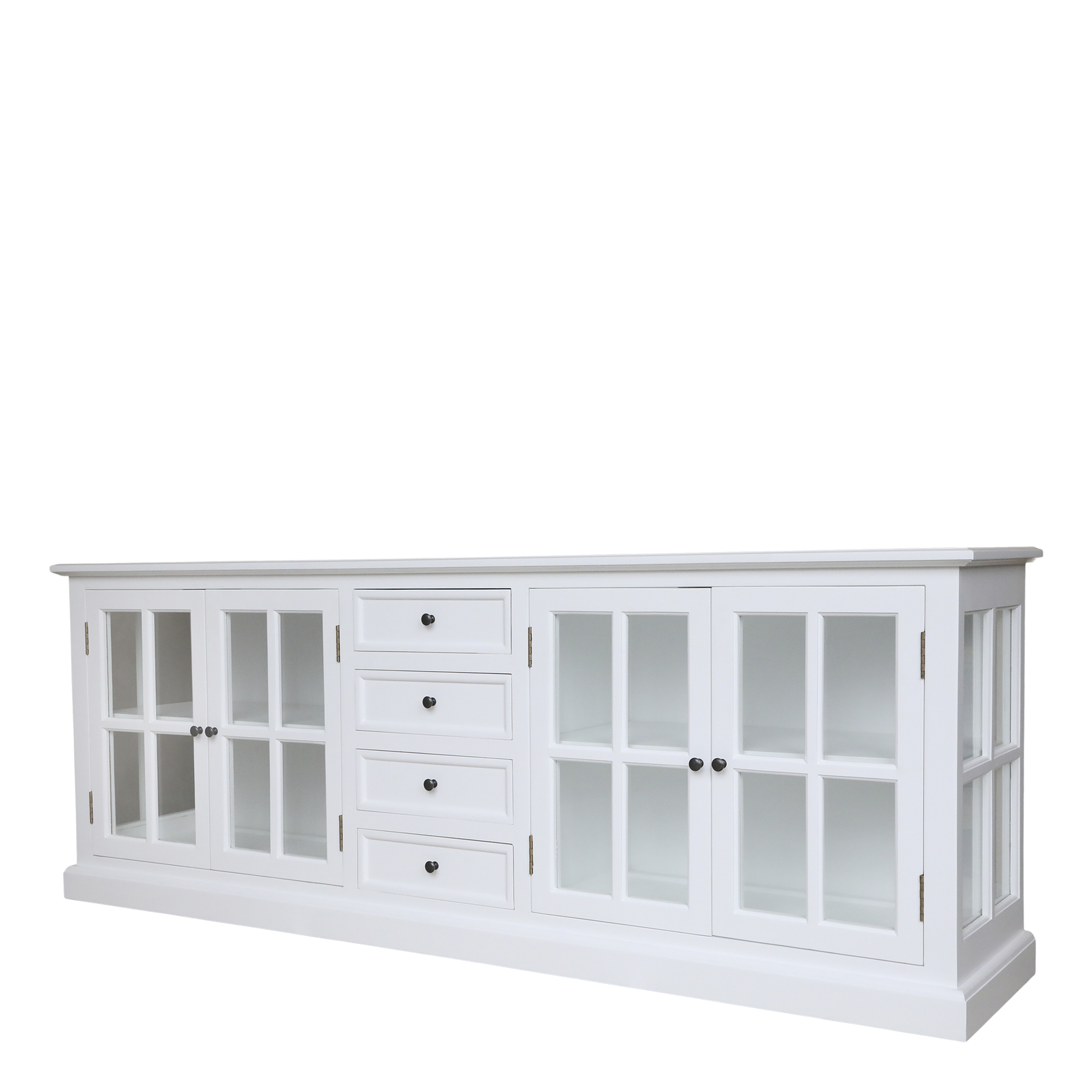 Hvid Marseille Vitrine SkÆnk Med LÅger Skuffer 220 Chic Antique Skænk - 5712750382538