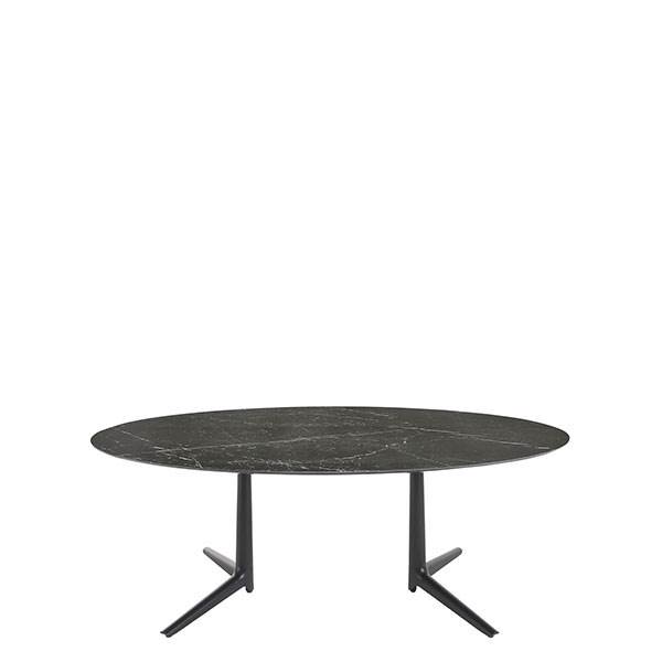 Sort Multiplo Ovalt Marmor Kartell Spisebord - 8058967230680