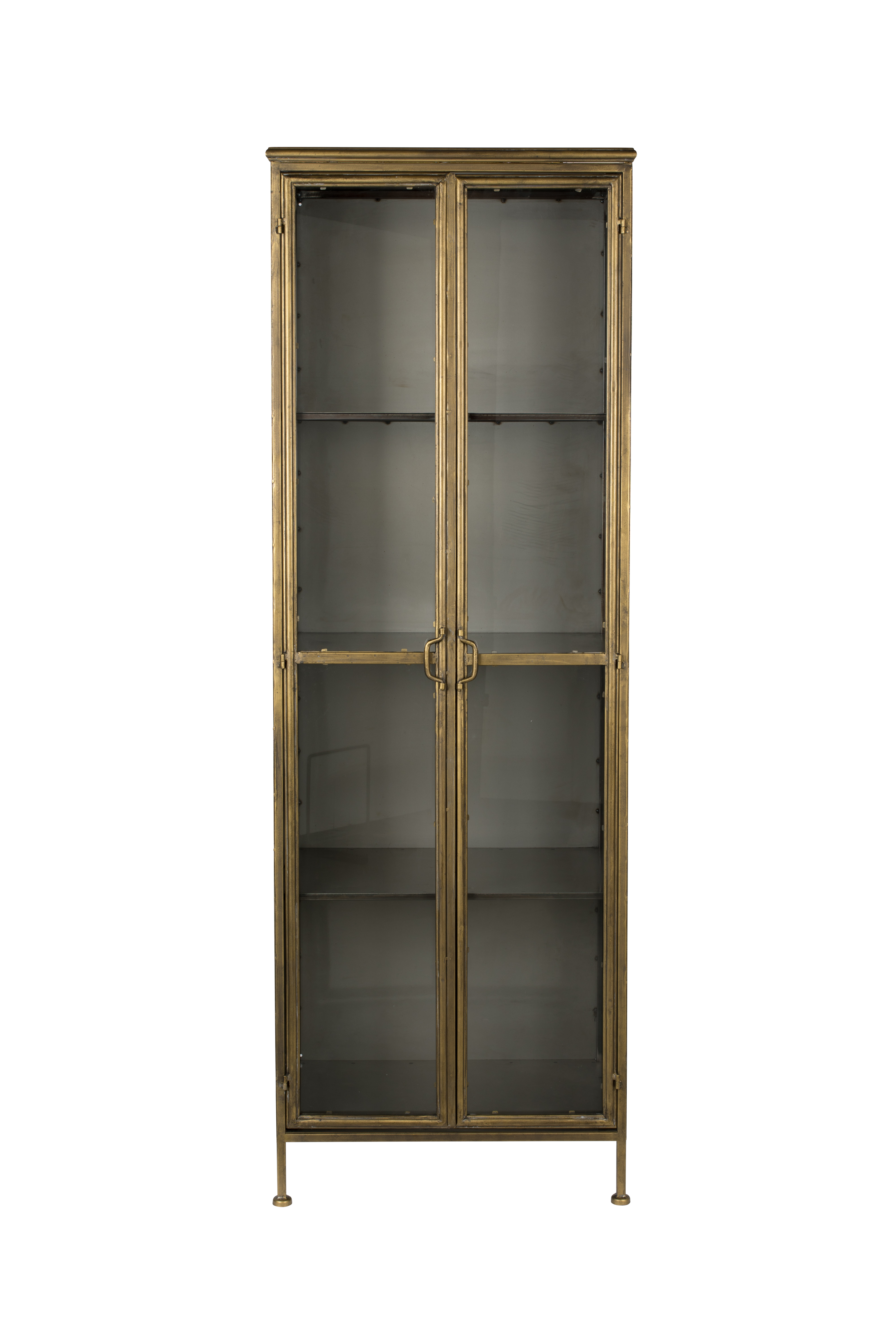 Guld Gertlush Glaslåger Hylder Strygejern Dutchbone Vitrineskab - 8718548053809
