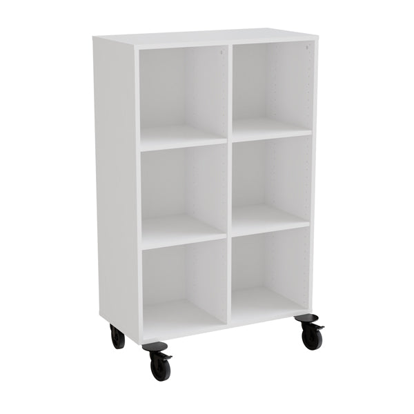 Hvid Stig Laminat Rum Stående Med Hjul Med Ryg Form O Miljö Reol - 7042423831758