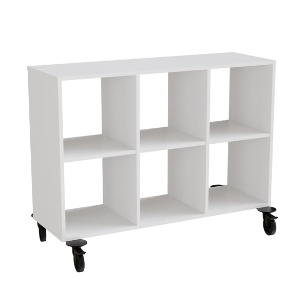 Hvid Stig Laminat Rum Liggende Med Hjul Uden Ryg Form O Miljö Reol - 7042423895705