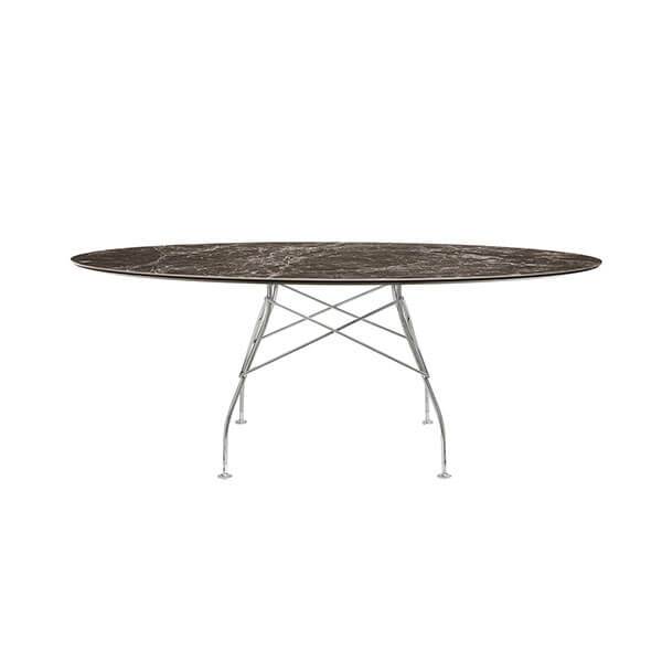 Glossy 192x118 Brown Emperador Krom Stel Kartell Spisebord - 8058967294118