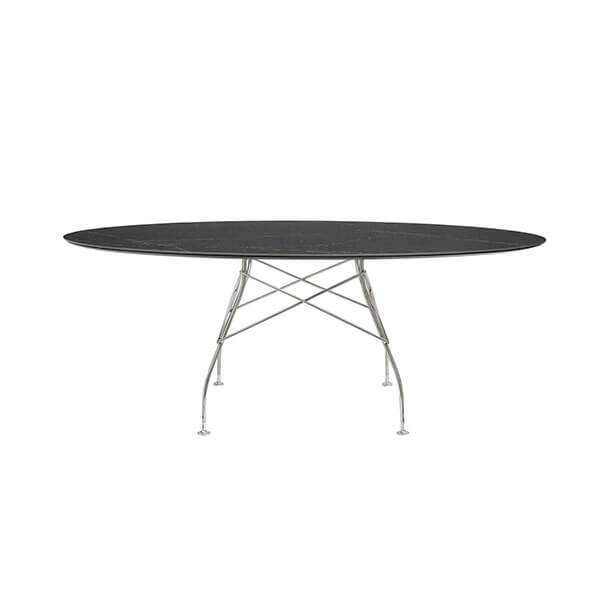 Sort Glossy 192x118 Black Krom Stel Kartell Spisebord - 8058967253726
