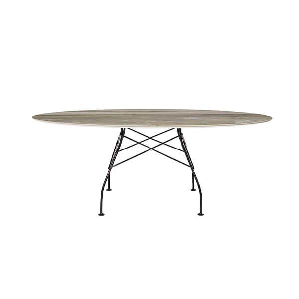 Sort Glossy 192x118 Tropical Grey Stel Kartell Spisebord - 8058967294231