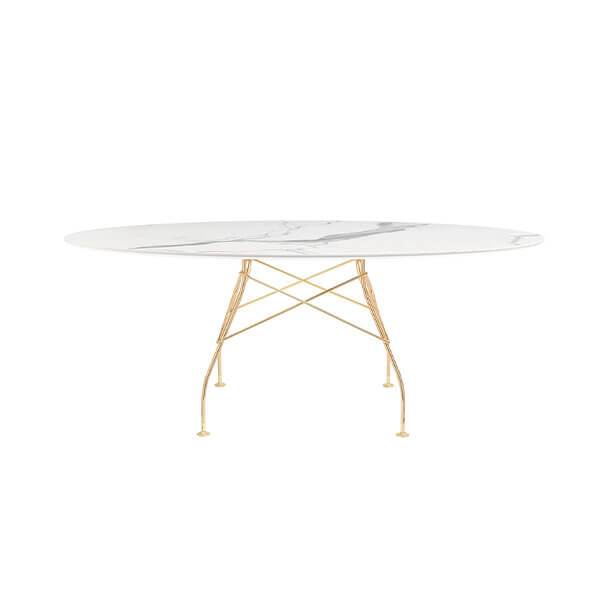 Hvid Glossy 192x118 White Guld Stel Kartell Spisebord - 8058967253740