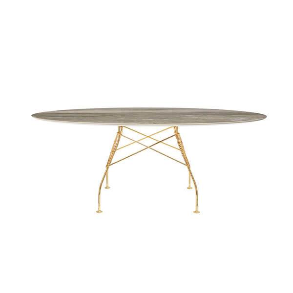 Glossy 192x118 Tropical Grey Guld Stel Kartell Spisebord - 8058967294156