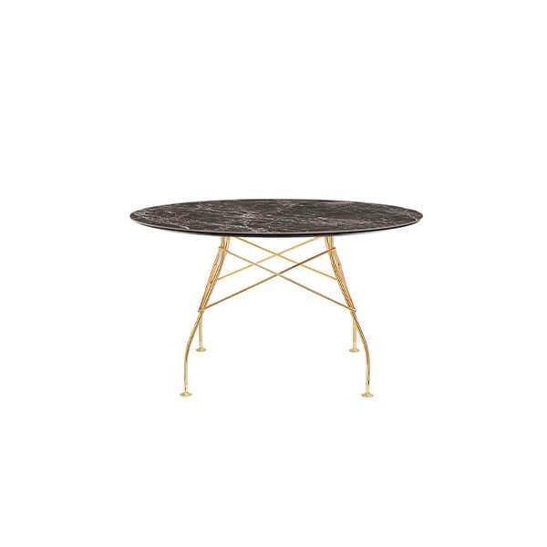 Glossy Ø128 Brown Emperador Guld Stel Kartell Spisebord - 8058967293913