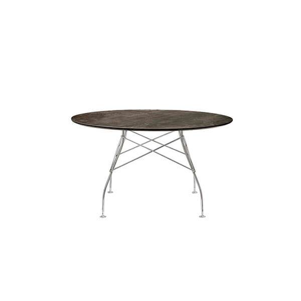 Glossy Ø128 Aged Bronze Krom Stel Kartell Spisebord - 8058967293814