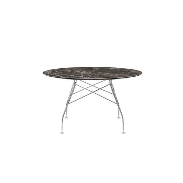 Glossy Ø128 Brown Emperador Krom Stel Kartell Spisebord - 8058967293739