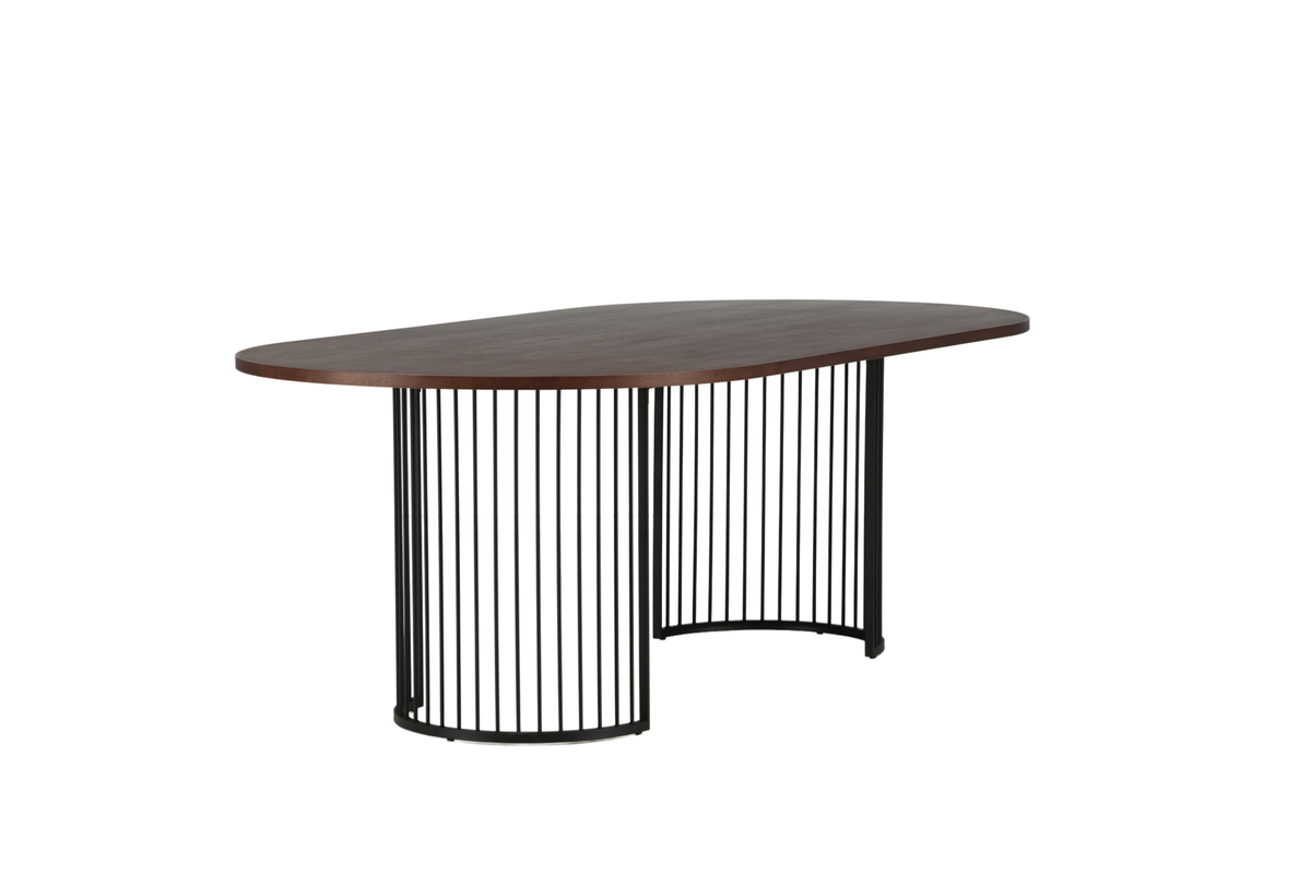 Sort Hamneskar Oval Valnøddefarvet Finr Stål 220x110 Vind Collection Spisebord - 7340206970695