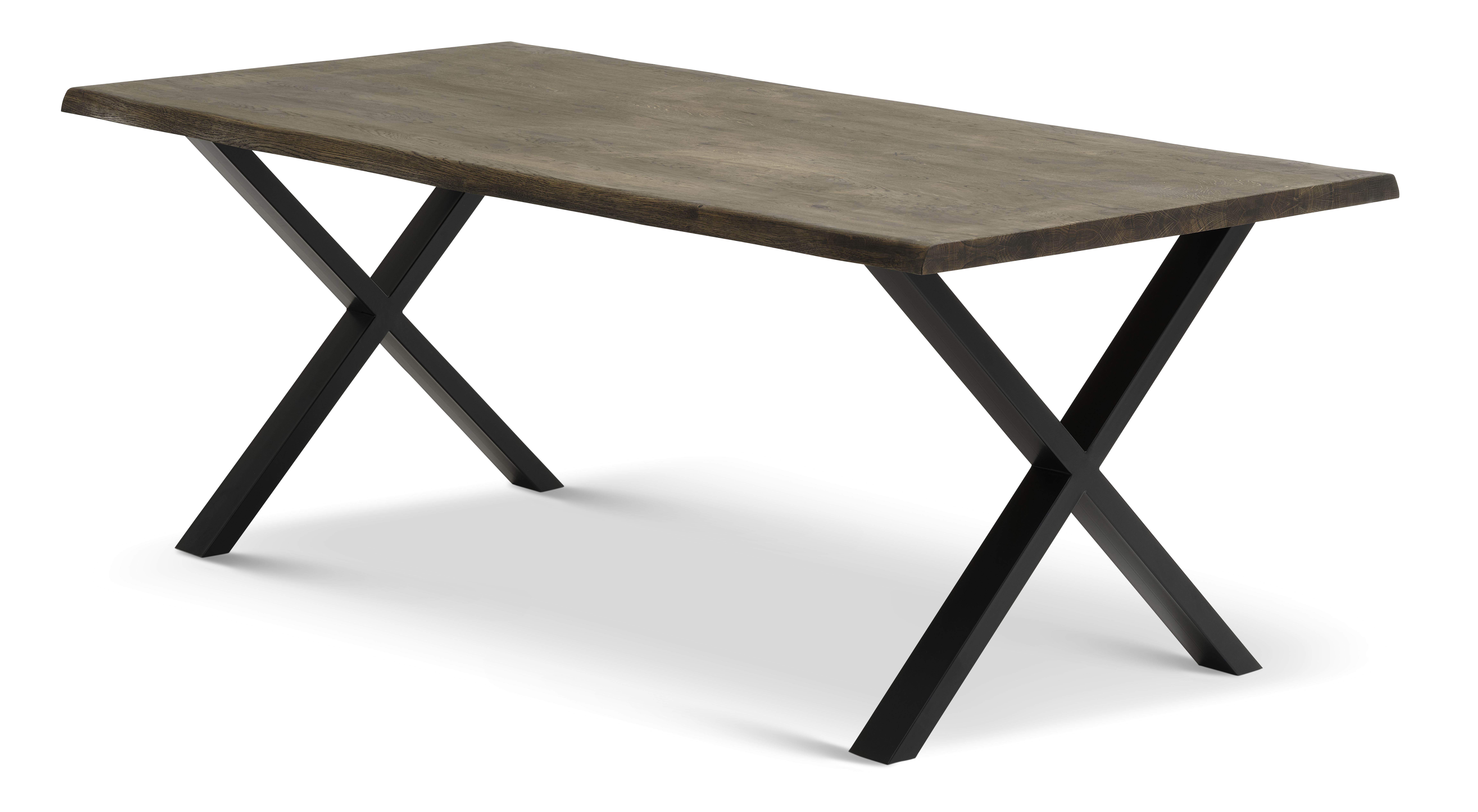 Sort Atlantic Med Bølget Kant Udtræk Røgfarvet Egetræ Metal 95x200 Lexpo Living Spisebord - 5715249033157